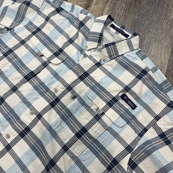 (2) Columbia PFG Super Bahama Men's Large Plaid Omni-Shade Fishing Shirts - Picture 15 of 16